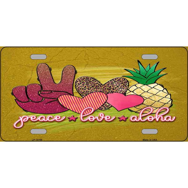 Peace Love Aloha Wholesale Novelty Metal License Plate