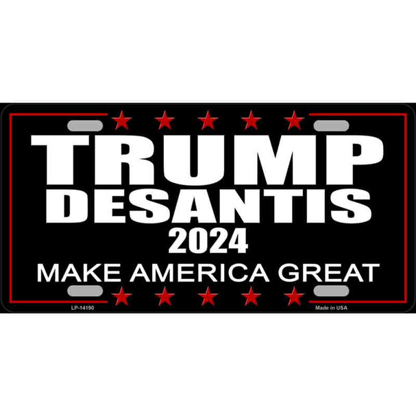 Trump Desantis 2024 Black Wholesale Novelty Metal License Plate LP-14190