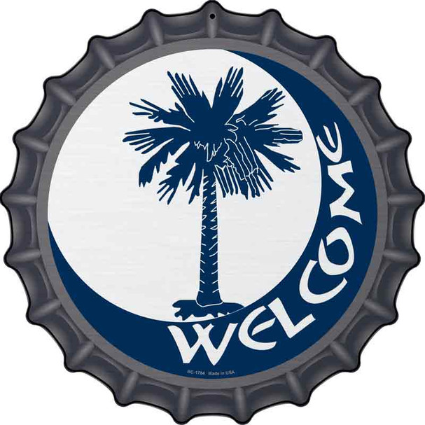 Welcome South Carolina Flag Wholesale Novelty Metal Bottle Cap Sign BC-1784