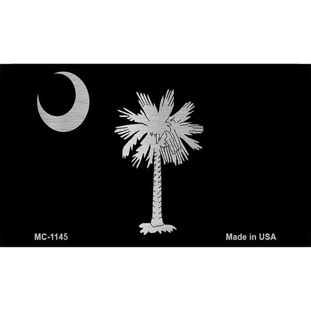 Black South Carolina Flag Wholesale Novelty Chrome Metal Magnet MC-1145