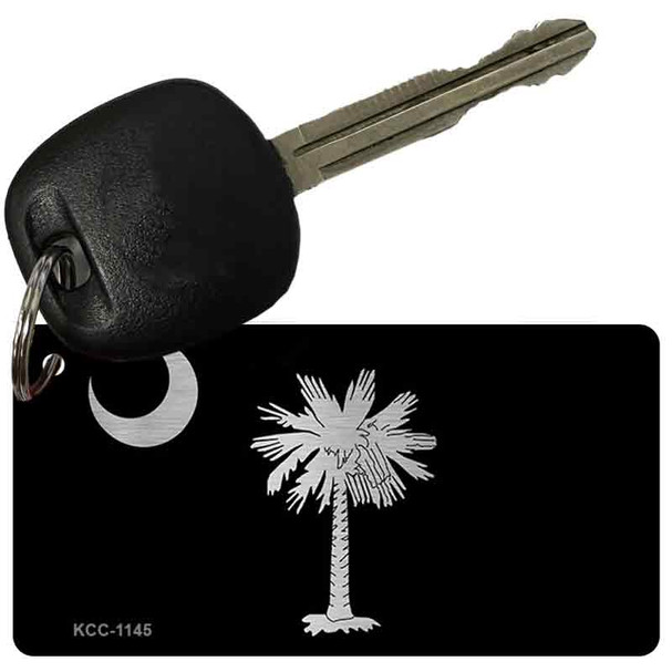 Black South Carolina Flag Wholesale Novelty Chrome Metal Key Chain KCC-1145