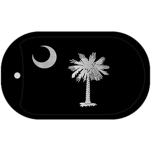 Black South Carolina Flag Wholesale Novelty Chrome Metal Dog Tag Necklace DTC-1145