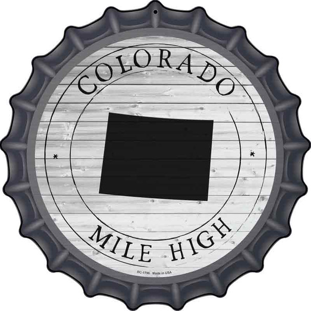 Colorado Mile High Wholesale Novelty Metal Bottle Cap Sign BC-1796