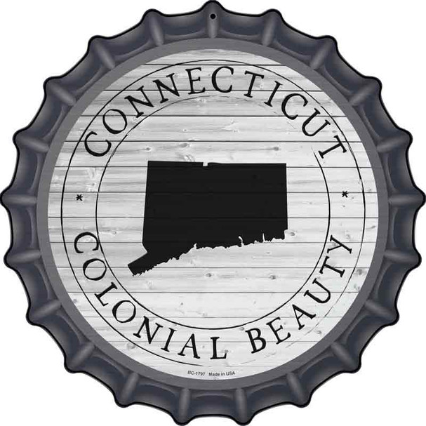 Connecticut Colonial Beauty Wholesale Novelty Metal Bottle Cap Sign BC-1797