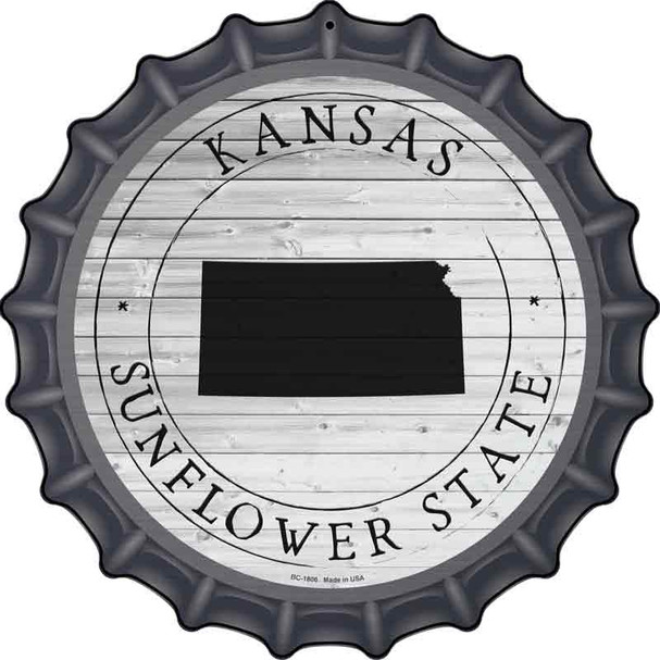 Kansas Sunflower State Wholesale Novelty Metal Bottle Cap Sign BC-1806