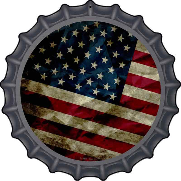 Dark American Flag Wholesale Novelty Metal Bottle Cap Sign BC-1847