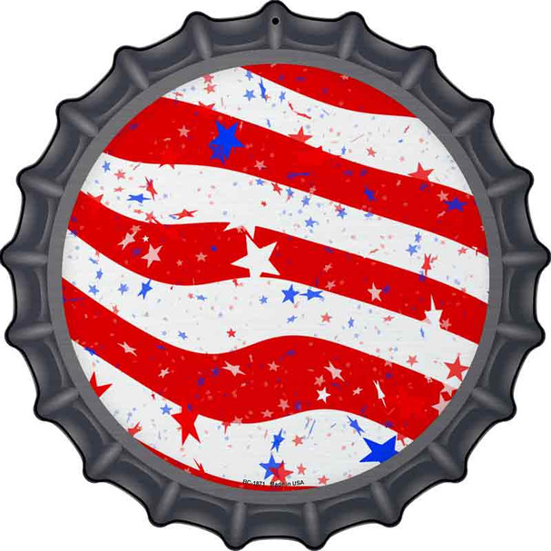 Stripes of American Flag Wholesale Novelty Metal Bottle Cap Sign BC-1871