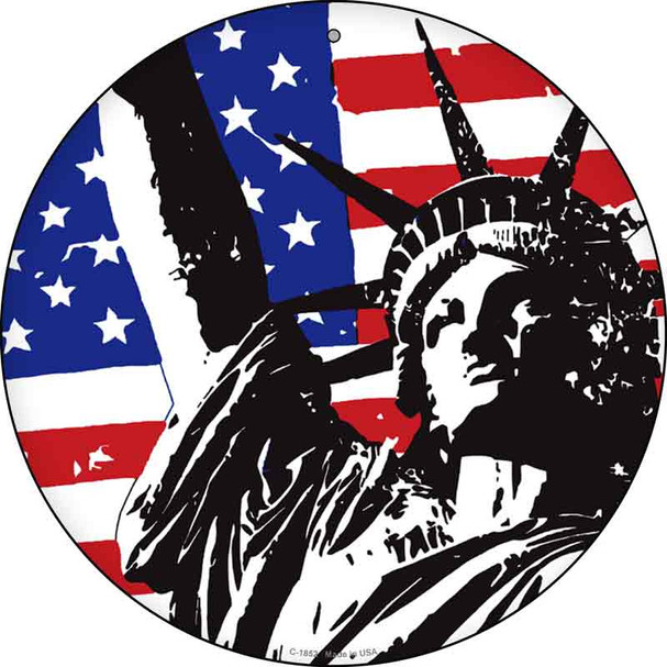 Lady Liberty Wholesale Novelty Metal Circle Sign C-1852