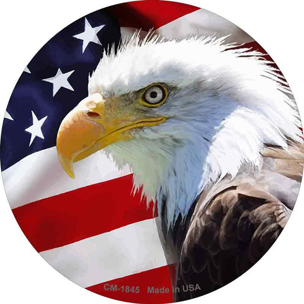 Eagle American Flag Wholesale Novelty Circle Coaster Set of 4 CC-1845