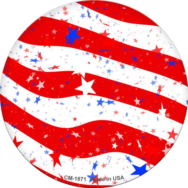 Stripes of American Flag Wholesale Novelty Circle Coaster Set of 4 CC-1871