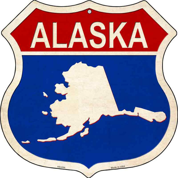Alaska Silhouette Wholesale Novelty Metal Highway Shield HS-644