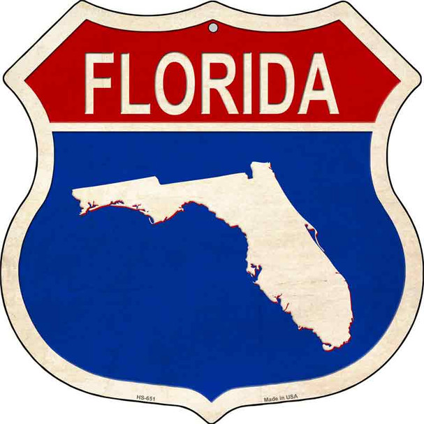 Florida Silhouette Wholesale Novelty Metal Highway Shield HS-651