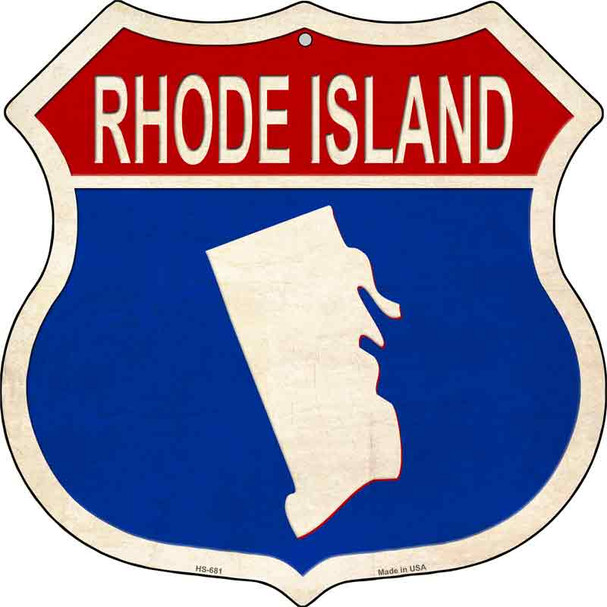 Rhode Island Silhouette Wholesale Novelty Metal Highway Shield HS-681