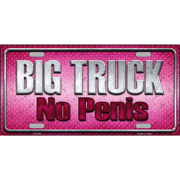 Big Truck No Penis Wholesale Metal Novelty License Plate