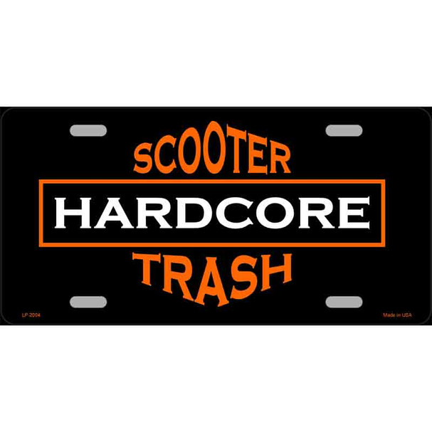 Hardcore Scooter Trash Black Novelty Wholesale Metal License Plate