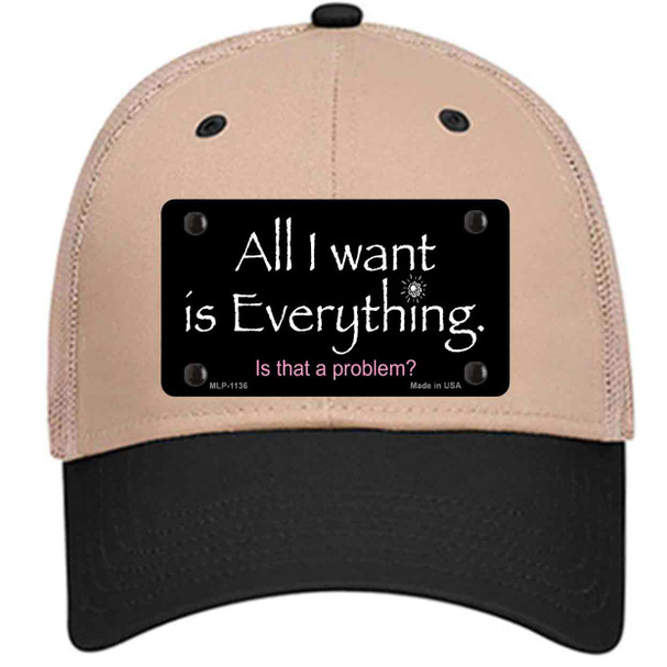 All I Want Is Everything Wholesale Novelty License Plate Hat