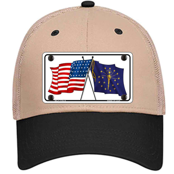 Indiana Crossed US Flag Wholesale Novelty License Plate Hat