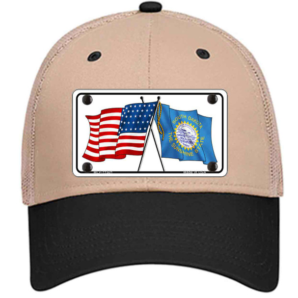 South Dakota Crossed US Flag Wholesale Novelty License Plate Hat