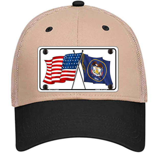 Utah Crossed US Flag Wholesale Novelty License Plate Hat