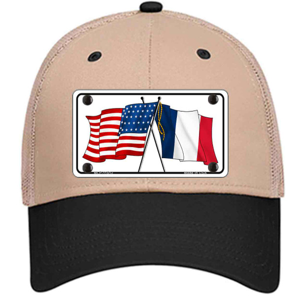 France Crossed US Flag Wholesale Novelty License Plate Hat