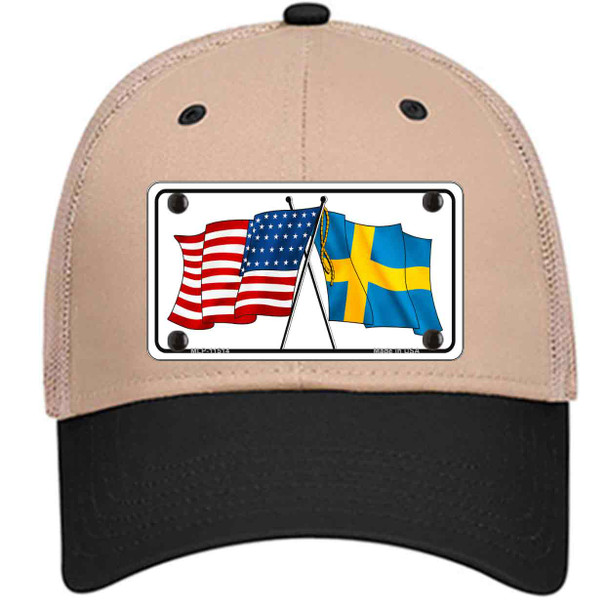 Sweden Crossed US Flag Wholesale Novelty License Plate Hat