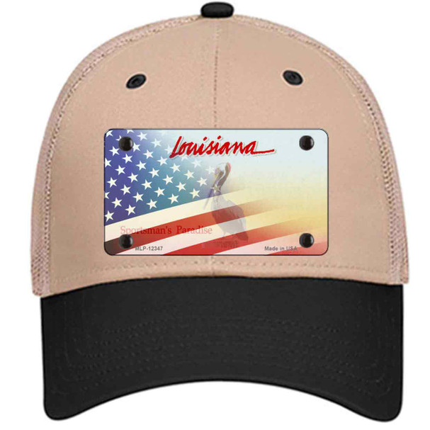 Louisiana with American Flag Wholesale Novelty License Plate Hat