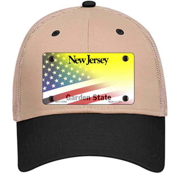 New Jersey with American Flag Wholesale Novelty License Plate Hat