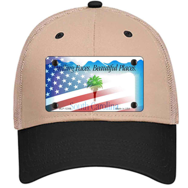 South Carolina with American Flag Wholesale Novelty License Plate Hat
