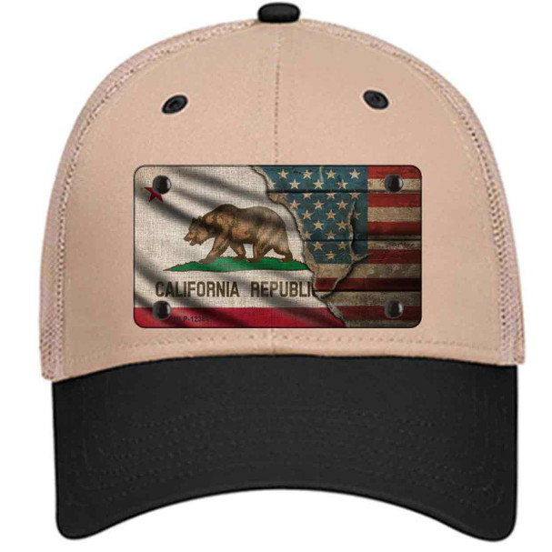 California/American Flag Wholesale Novelty License Plate Hat