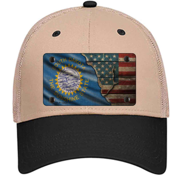 South Dakota/American Flag Wholesale Novelty License Plate Hat
