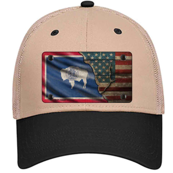 Wyoming/American Flag Wholesale Novelty License Plate Hat