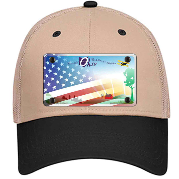 Ohio Birthplace with American Flag Wholesale Novelty License Plate Hat