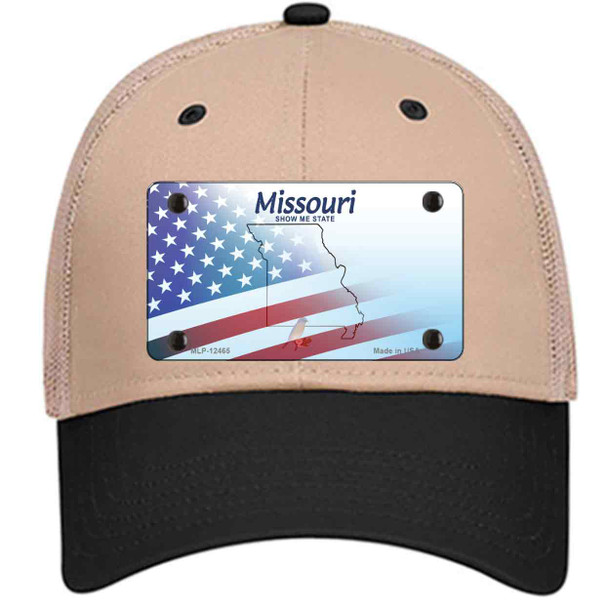 Missouri Show Me with American Flag Wholesale Novelty License Plate Hat