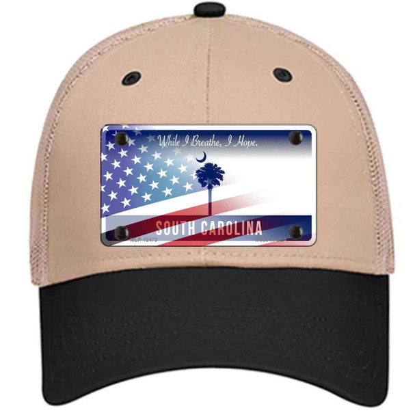 South Carolina Blue with American Flag Wholesale Novelty License Plate Hat
