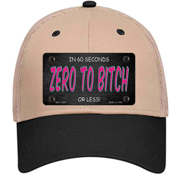 Zero To Bitch Wholesale Novelty License Plate Hat