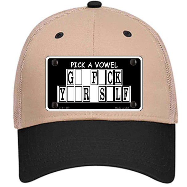 Pick A Vowel Wholesale Novelty License Plate Hat