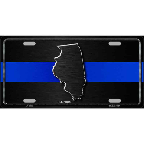 Illinois Thin Blue Line Wholesale Metal Novelty License Plate