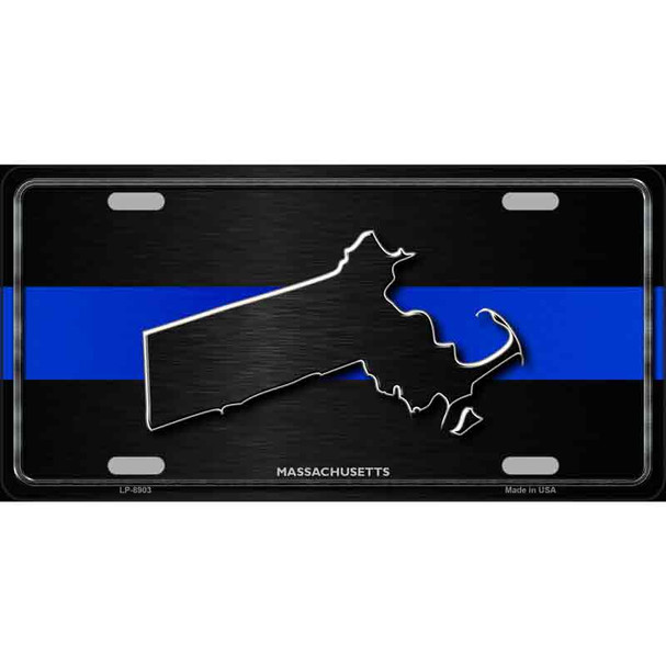 Massachusetts Thin Blue Line Wholesale Metal Novelty License Plate