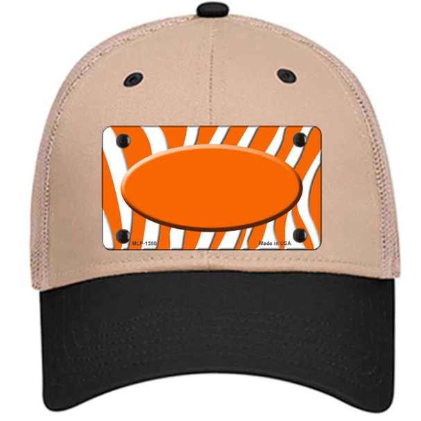 Orange White Zebra Center Oval Wholesale Novelty License Plate Hat