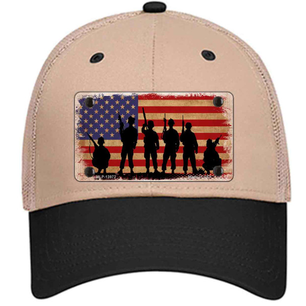 Military Soldiers American Flag Wholesale Novelty License Plate Hat Tag