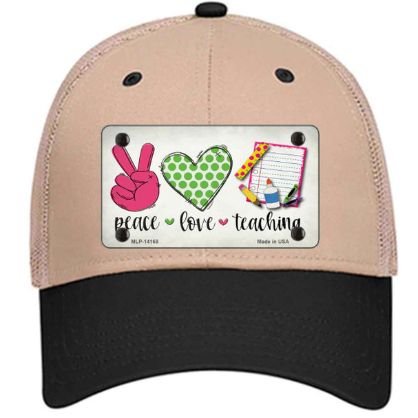 Peace Love Teaching Wholesale Novelty License Plate Hat