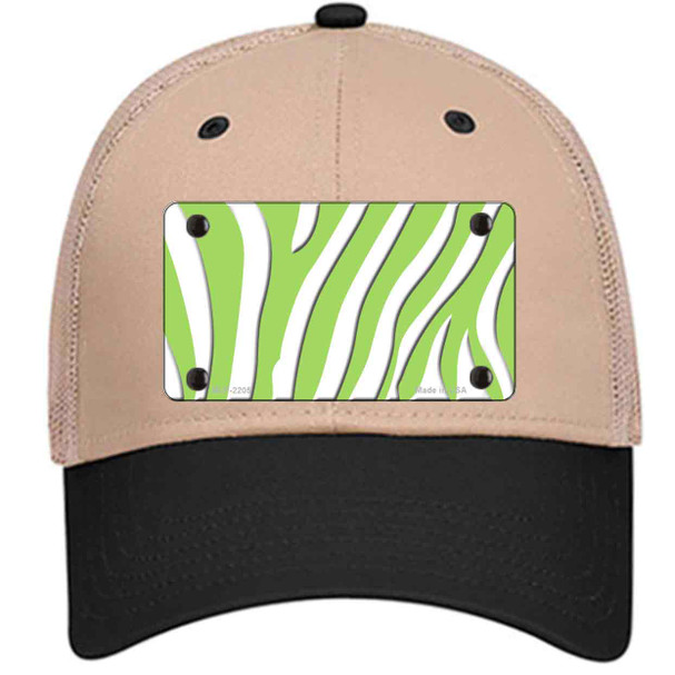 Lime Green White Zebra Wholesale Novelty License Plate Hat