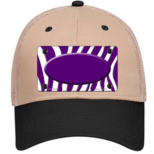 Purple White Zebra Purple Center Oval Wholesale Novelty License Plate Hat