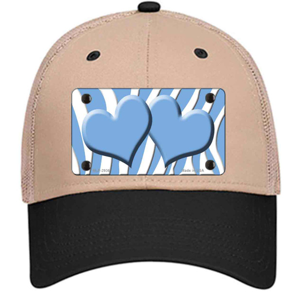 Light Blue White Zebra Light Blue Centered Hearts Wholesale Novelty License Plate Hat
