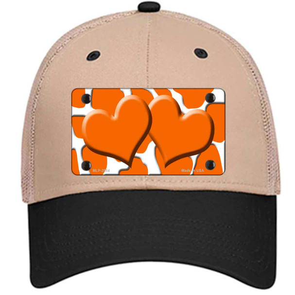 Orange White Giraffe Orange Centered Hearts Wholesale Novelty License Plate Hat