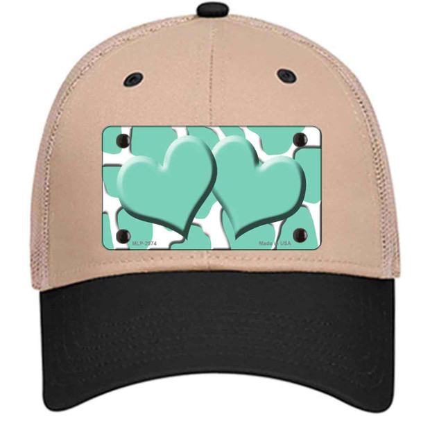 Mint White Giraffe Mint Centered Hearts Wholesale Novelty License Plate Hat