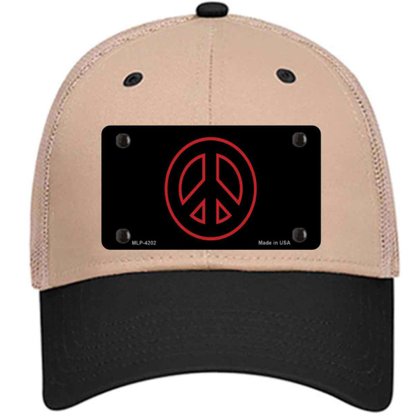 Red Peace Sign Wholesale Novelty License Plate Hat