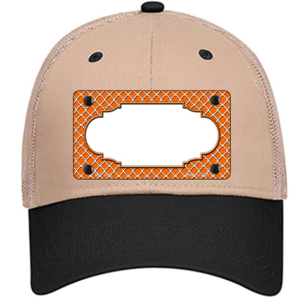Orange White Quatrefoil Center Scallop Wholesale Novelty License Plate Hat