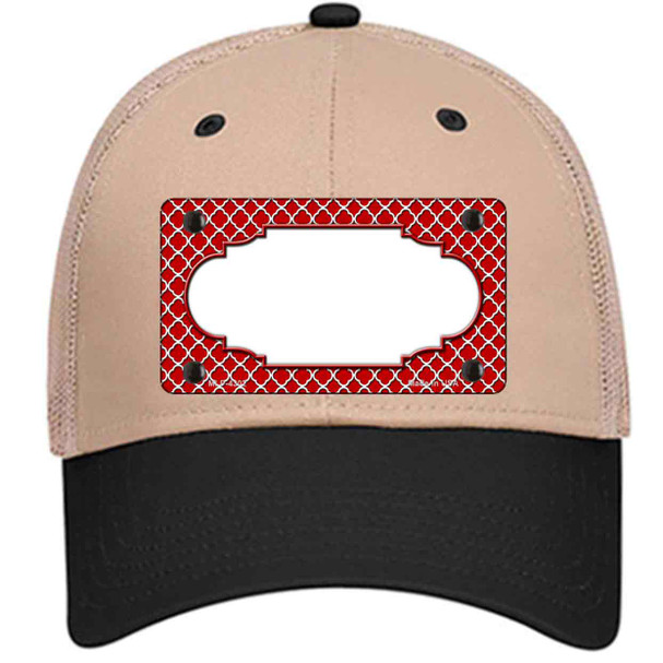 Red White Quatrefoil Center Scallop Wholesale Novelty License Plate Hat