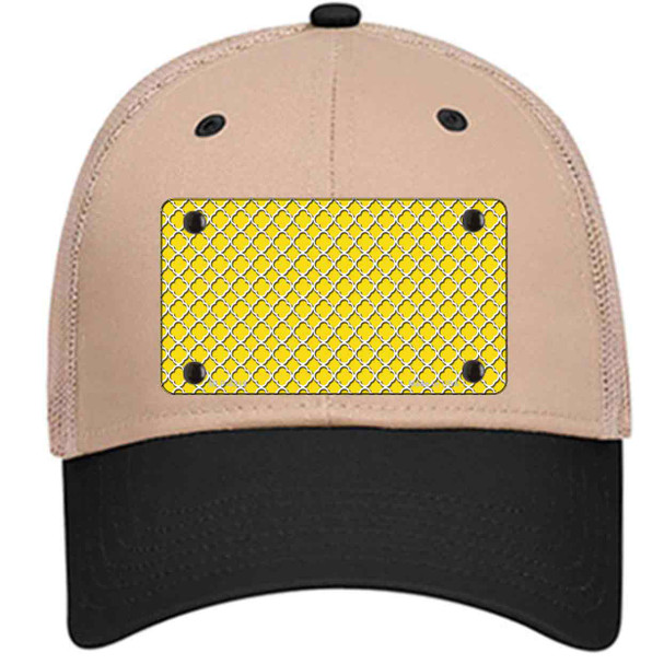 Yellow White Quatrefoil Wholesale Novelty License Plate Hat